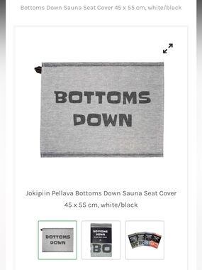 Jokipiin Pellava Bottoms Down Sauna Seat Cover 45 x 55 cm, white/dark blue